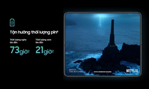 Điện thoại Samsung Galaxy Z Fold 5 5G - pin kép dung lượng 4400mAh