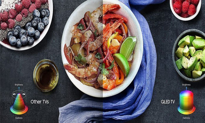 Tivi QLED Samsung QA55Q8CAMKXXV hiển thị hình ảnh với màu sắc tốt