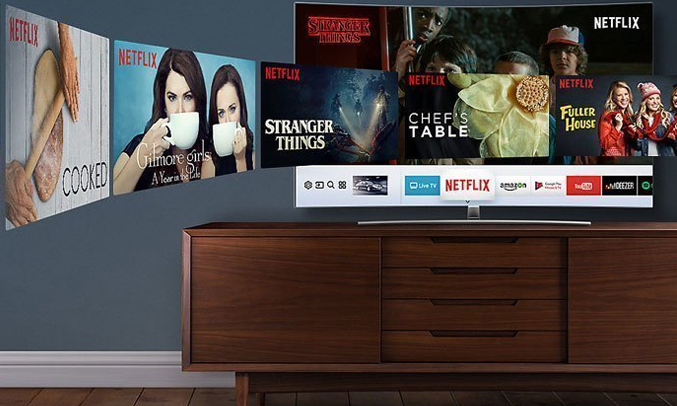 Tivi QLED Samsung QA55Q8CAMKXXV remote thông minh