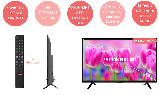 Sản phẩm tivi 55 inch TCL L55S62 sử dụng android