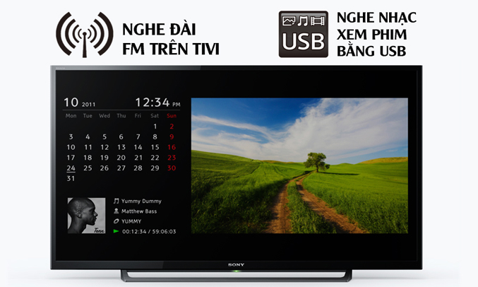 Tivi Sony KDL-40R350E VN3 kết nối USB dễ dàng