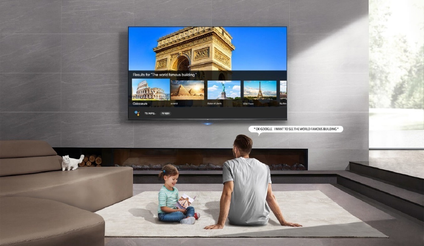 Android QLED Tivi TCL 4K 55 inch 55C715 - Thiết kế nhỏ gọn, hiện đại, thuận tiện đặt trên kệ hoặc treo