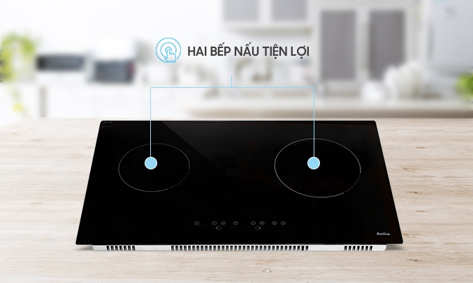 Bếp từ Amica VHI72520TU màu đen 2 bếp tiện lợi
