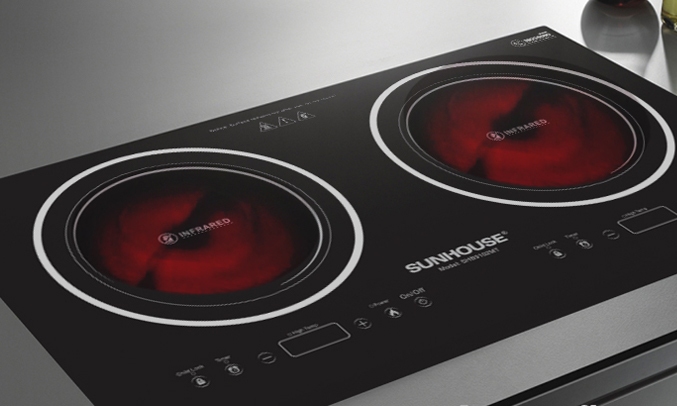 Bếp hồng ngoại đôi Sunhouse SHB9102MT - Bảng điều khiển cảm ứng