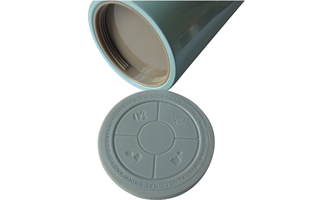 Bình giữ nhiệt Lafonte 370ml 000884 có phần nắp bình làm từ nhựa PP