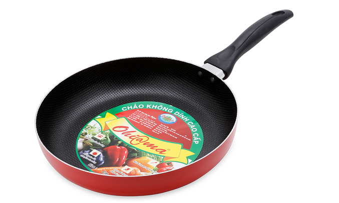 Chảo trơn Ohi@ma-26cm làm từ hợp kim nhôm hấp thụ nhiệt tốt
