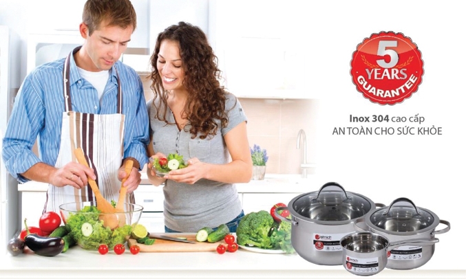 Bộ Nồi Inox Elmich 304 EL0124 mang đến cho gia đình Việt những bưa ăn ngon vệ sinh.