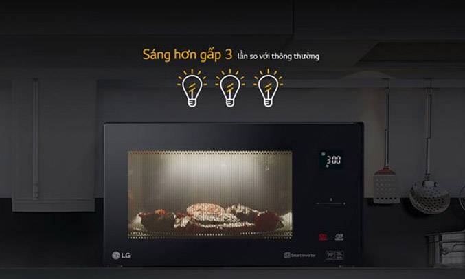 Lò vi sóng LG MS2595CIS 25 lít chiếu sáng tốt