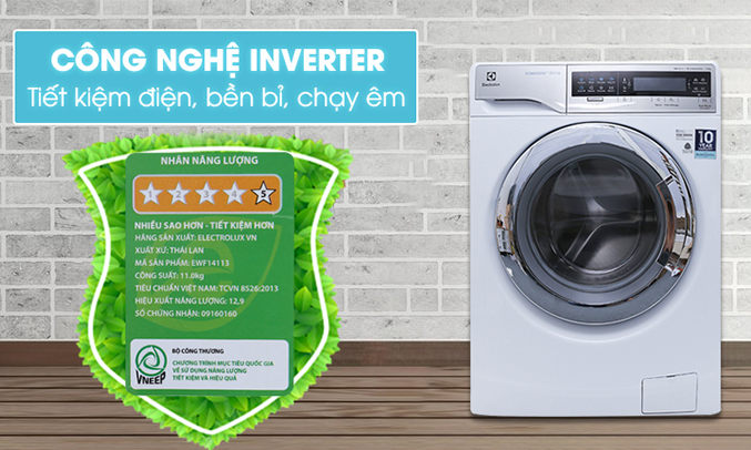 Máy giặt Electrolux EWF14113 tiết kiệm điện năng