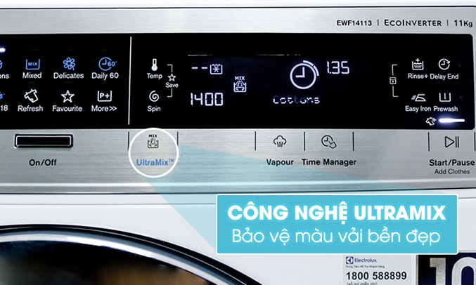 Máy giặt Electrolux EWF14113 bảo vệ màu áo