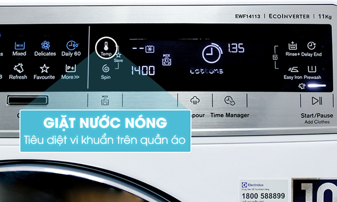 Máy giặt Electrolux EWF14113 làm khô nhanh