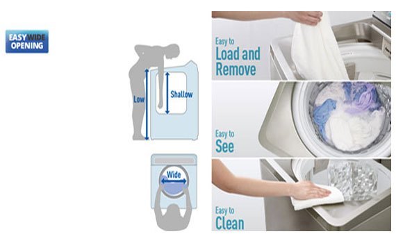 Máy giặt Panasonic NA-F90A1WRV thiết kế tinh tế, sang trọng