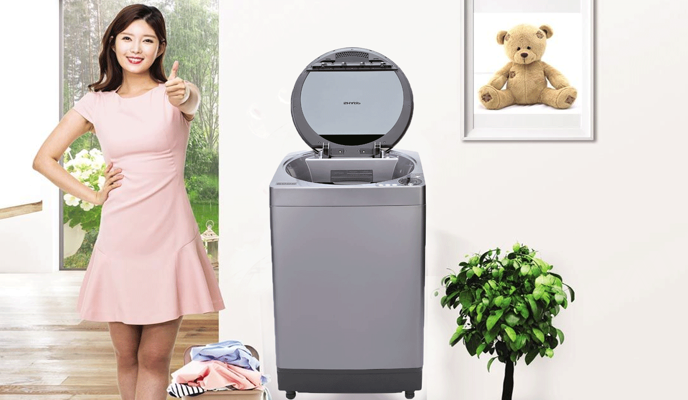 Máy giặt Sharp 10.2 kg ES-U102HV kiểu dáng hiện đại, sang trọng