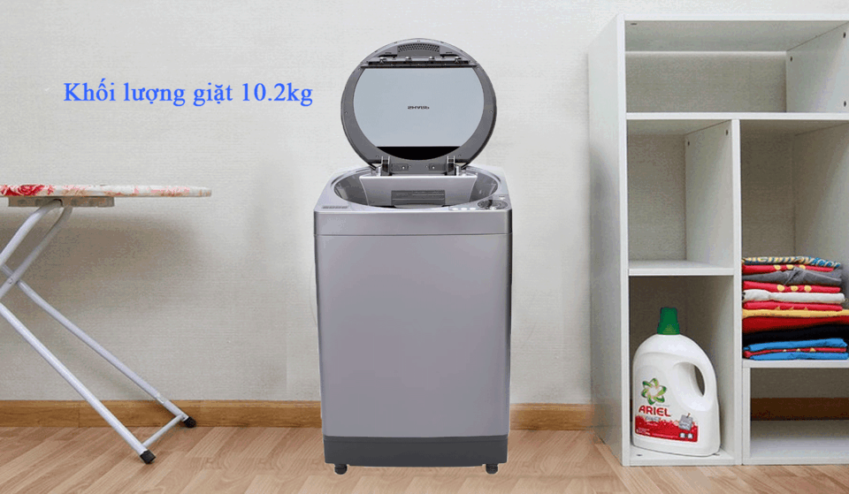 Máy giặt Sharp 10.2 kg ES-U102HV khối lượng giặt lớn