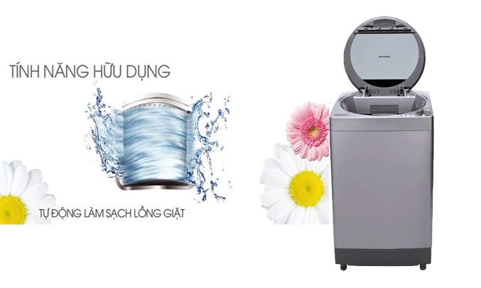 Máy giặt Sharp ES-U102HV-S tự động làm sạch