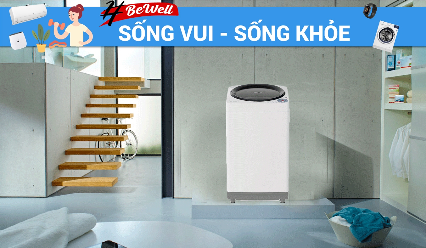 Máy giặt Sharp 7.8 kg ES-W78GV-G - Máy giặt Sharp kiểu dáng thanh lịch, sang trọng