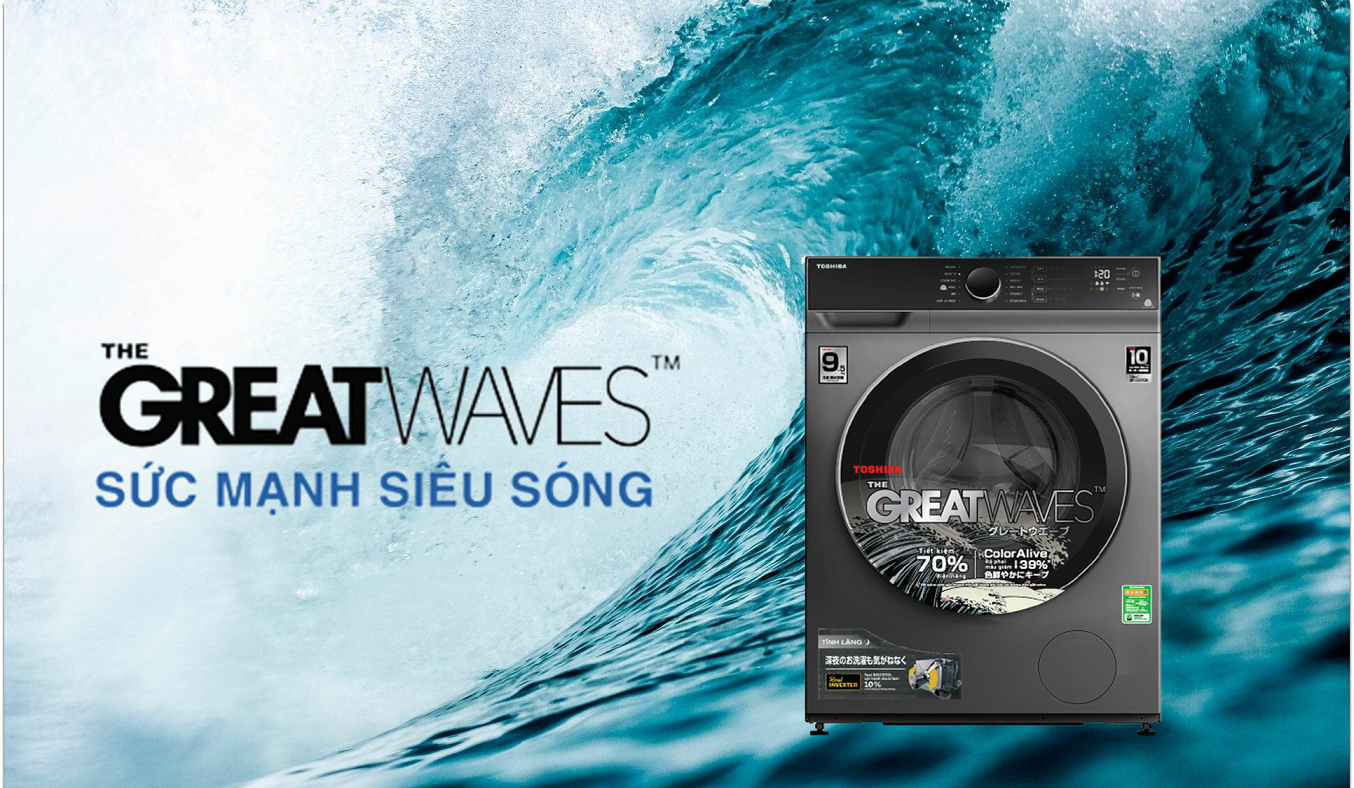 Máy giặt Toshiba Inverter 9.5 kg TW-BH105M4V (SK) - Công nghệ giặt nước sóng 