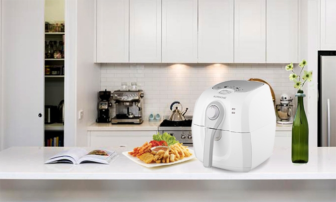 Nồi nướng đa năng Korihome AFK-101W được thiết kế chiên nướng không dầu mỡ