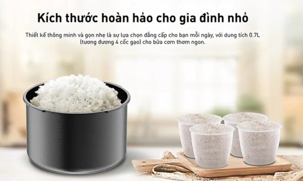 Nồi cơm điện Tefal 0.7 lít RK224168 dung tích