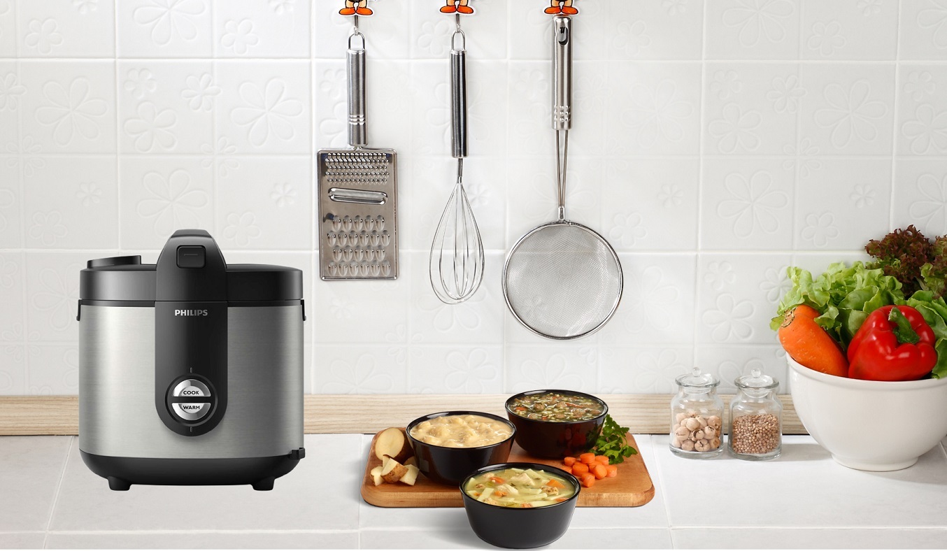 Nồi cơm điện Philips 2 lít HD3132/66 - Nồi cơm điện Philips sở hữu thiết kế đẹp mắt