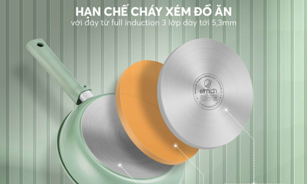 Chảo chống dính Elmich Hera II EL-5941GY - đáy 3 lớp