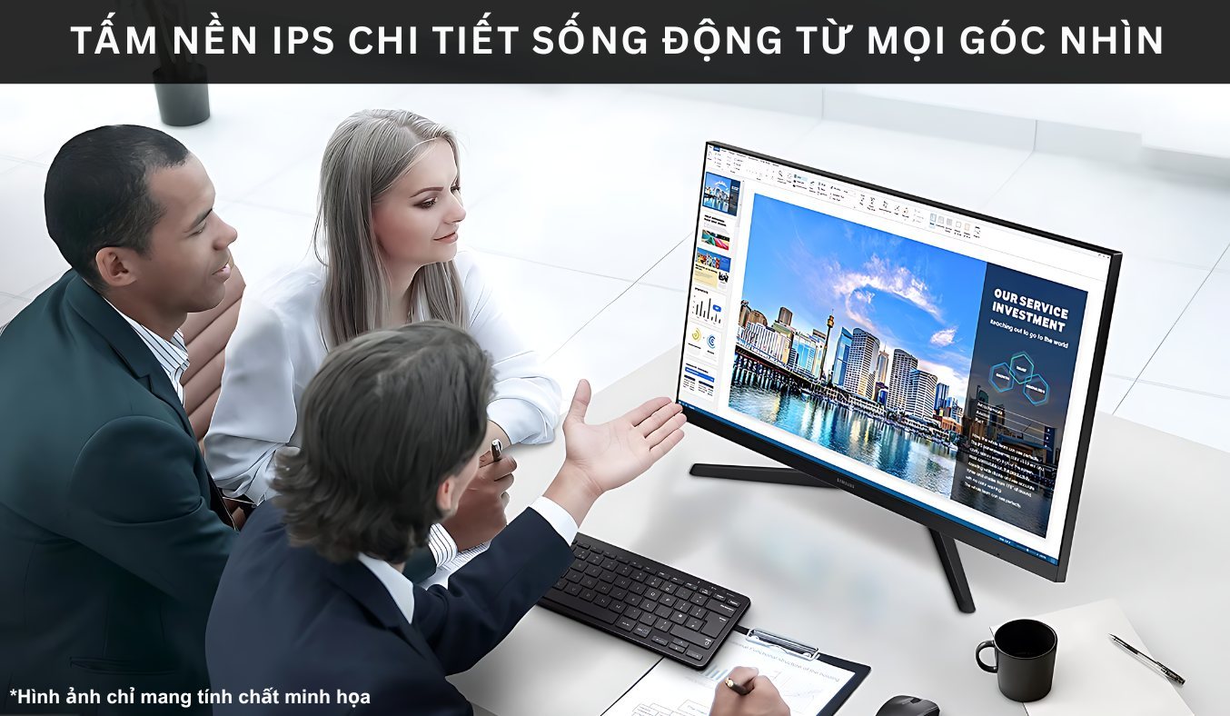 Màn hình Samsung 24 inch LS24C310EAEXXV Tấm nền IPS cho các chi tiết sống động từ mọi góc nhìn