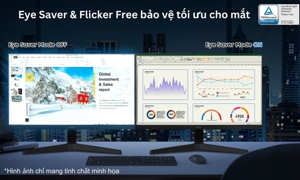Màn hình Samsung 22 inch LS22C310EAEXXV Chế độ Eye Saver & Flicker Free bảo vệ tối ưu cho mắt