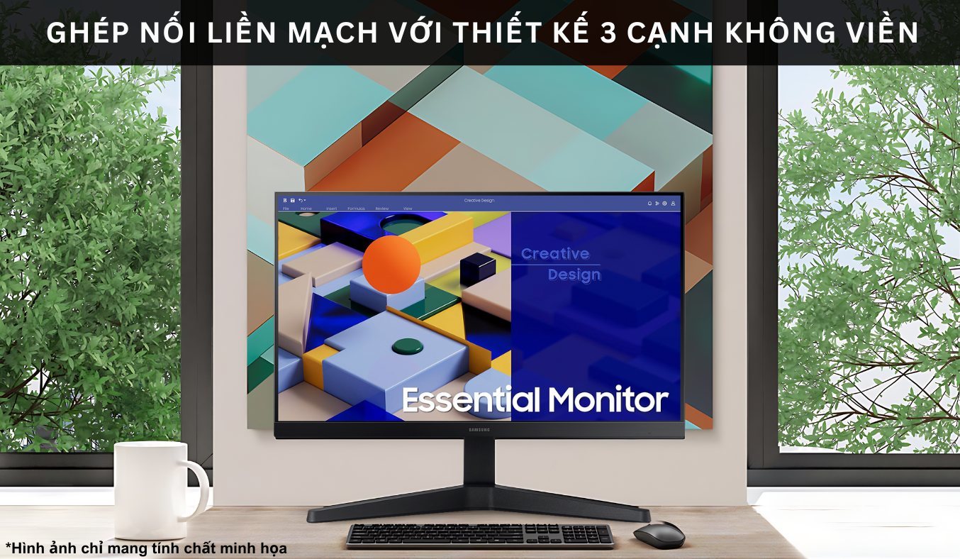 Màn hình Samsung 24 inch LS24C310EAEXXV thiết kế 3 cạnh không viền tuyệt đẹp