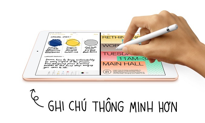 Máy tính bảng iPad 10.2 inch Wifi 32GB MYLC2ZA/A Vàng (2020) - Apple Pencil