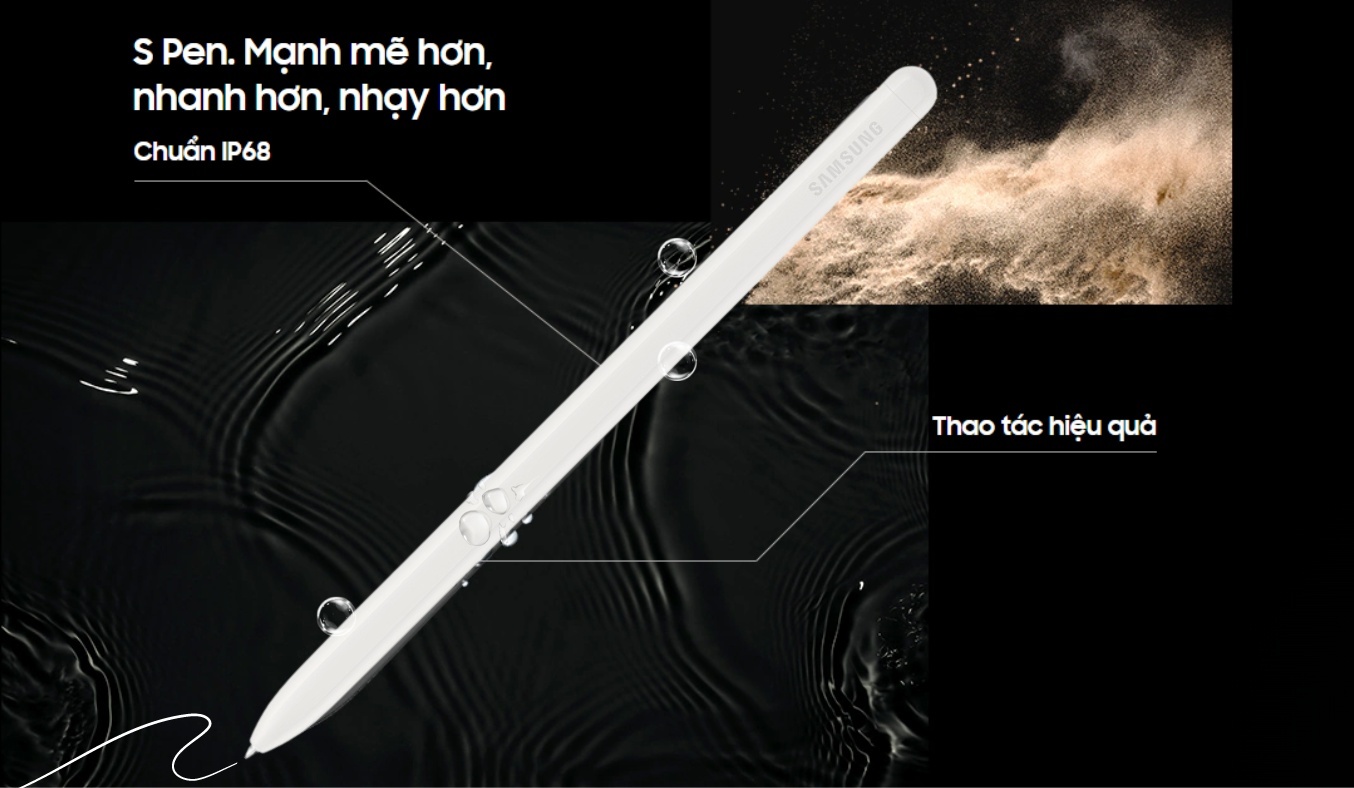 Máy tính bảng Samsung Galaxy Tab S9 - S Pen mạnh hơn, nhanh hơn, nhạy hơn và kháng nước
