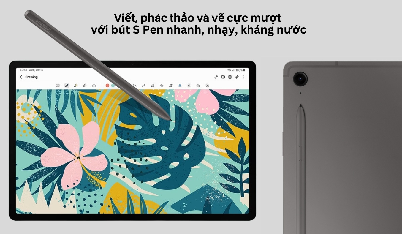 Máy tính bảng Samsung Galaxy Tab S9 FE Wifi - S Pen mạnh hơn, nhanh hơn, nhạy hơn và kháng nước
