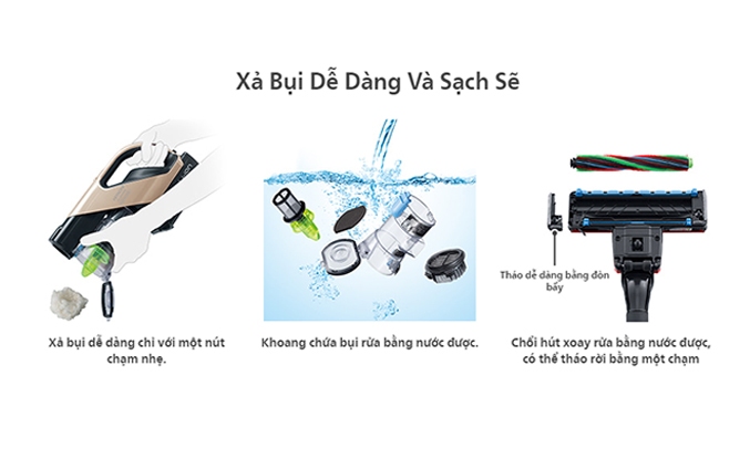 Máy hút bụi Hitachi PV-XFH900 thao tác dễ dàng
