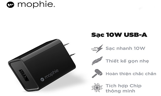 Củ sạc 2A Mophie Đen 409905052