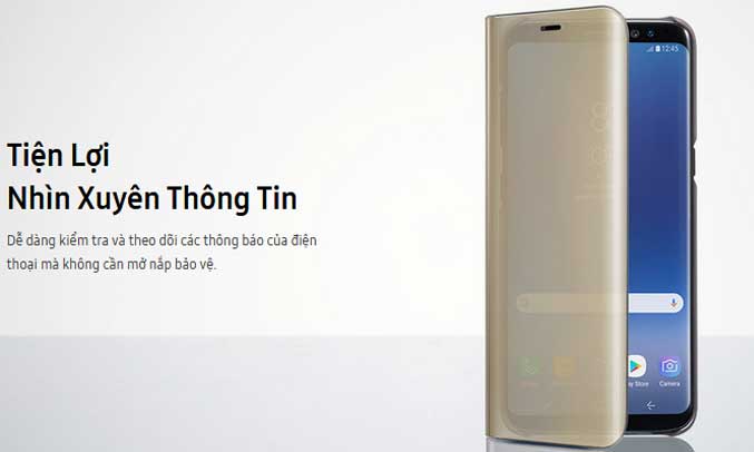 Bao da trong suốt có thể nhín xuyên thấu, cho phép nghe nhận cuộc gọi