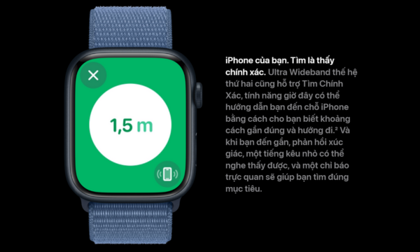 Apple Watch Series 9 GPS 41mm viền nhôm dây vải - tìm vị trí