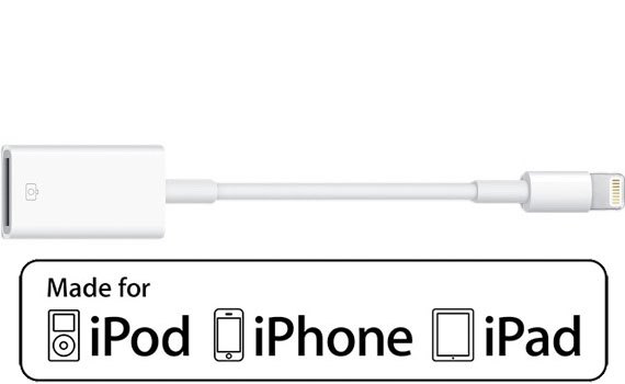 C&aacute;p Apple Lightning to USB Camera Adapter MD821ZM/A đ&uacute;ng chuẩn MFI