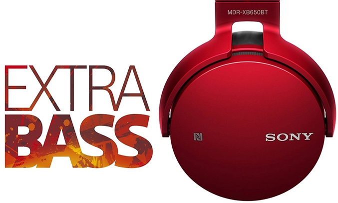 Tai nghe Sony MDRXB650BT đỏ công nghệ Extra Bass