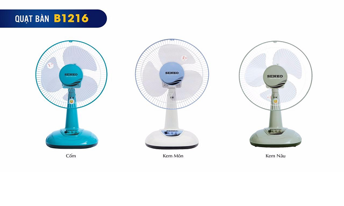 Quạt bàn Senko B1612 Kem cốm - Lồng quạt đan khít