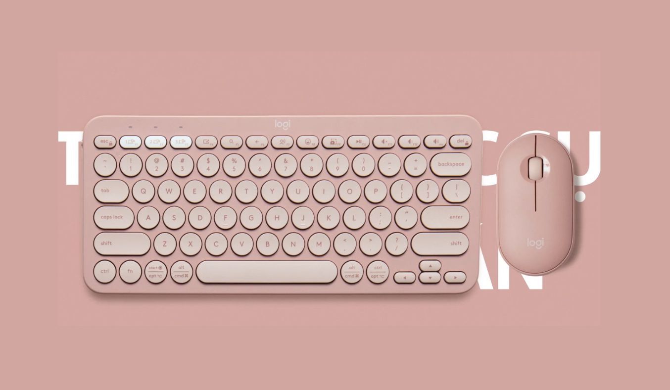 Bàn phím Bluetooth Logitech Pebble Keys 2 K380s Hồng