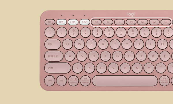 Bàn phím Bluetooth Logitech Pebble Keys 2 K380s Hồng - chuyển đổi