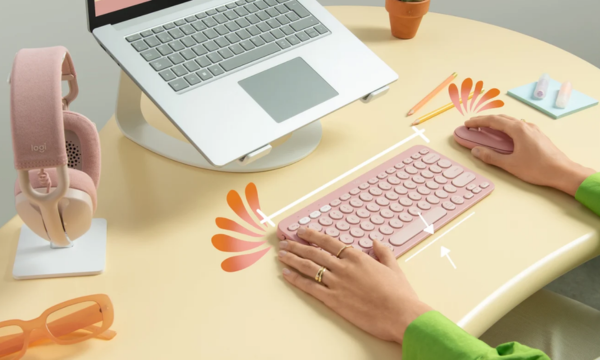 Bàn phím Bluetooth Logitech Pebble Keys 2 K380s Hồng - gõ êm