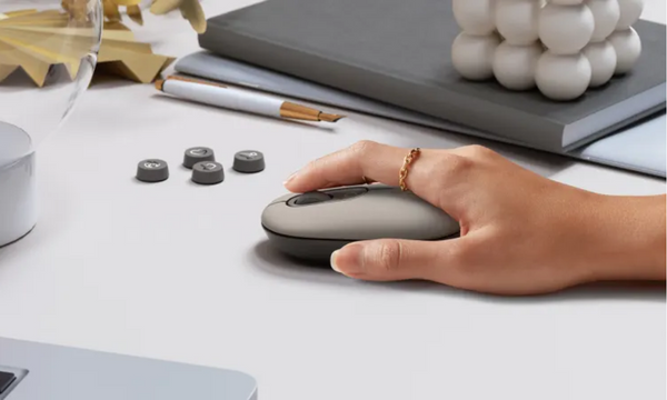 Chuột không dây Logitech POP Xám nút cuộn thông minh