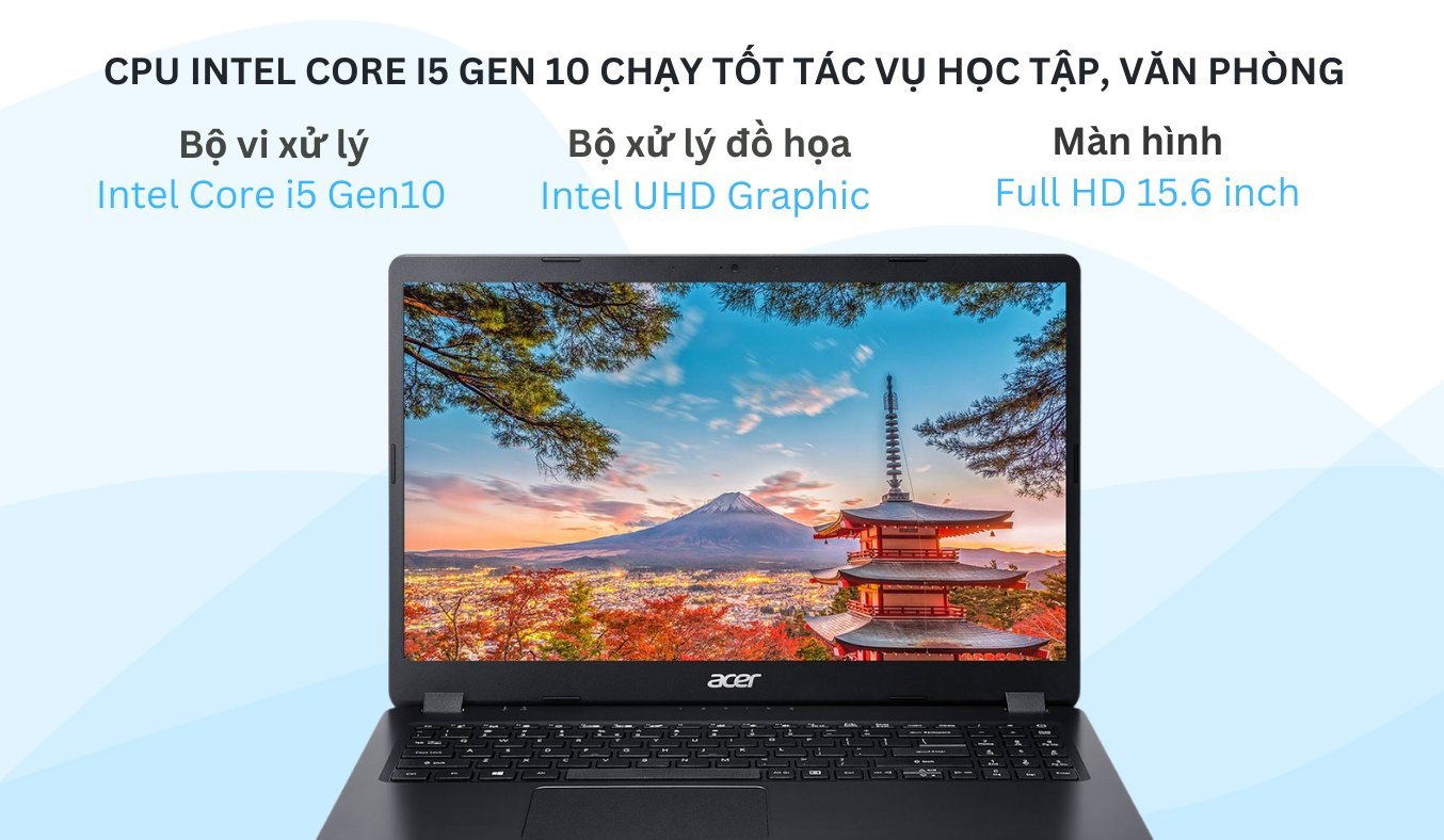Laptop Acer Aspire 3 A315-56-58EG i5-1035G1/4GB/256GB/Win11 (NX.HS5SV.00J)