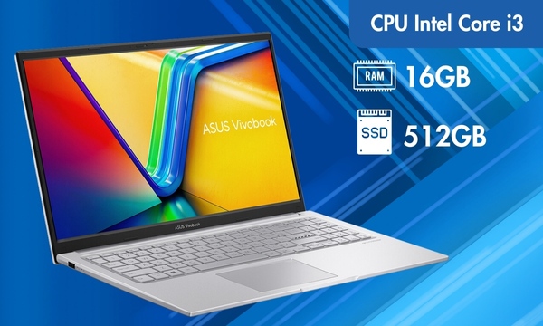 Laptop Asus Vivobook 15 i3-1215U/8GB/512GB/Win11 (X1504ZA-NJ582W) - CPU Intel Core i3