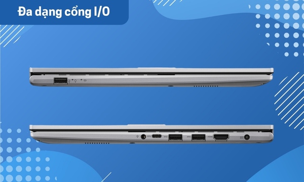Laptop Asus Vivobook 15 i3-1215U/8GB/512GB/Win11 (X1504ZA-NJ582W) - Đa dạng cổng truyền, nhận