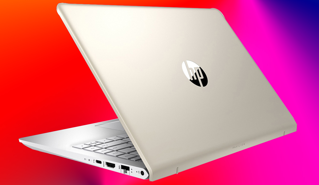 Laptop HP Pavilion 14 BF022TU màu vàng sang trọng