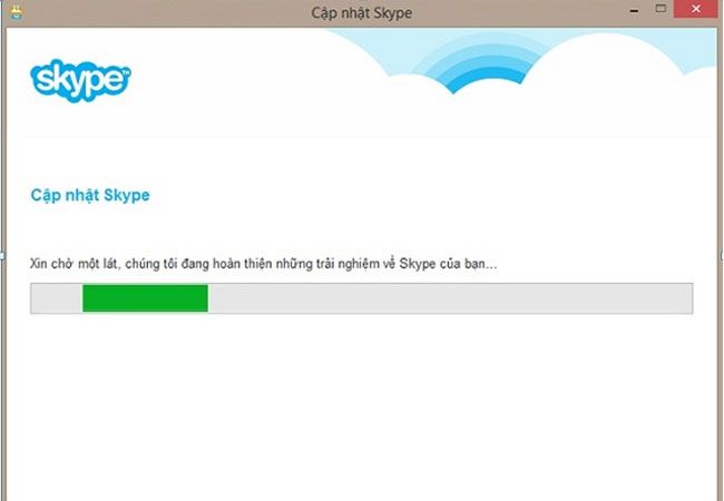 Làm theo các hướng dẫn ứng dụng đưa ra, chờ đợi quá trình cập nhật Skype cho máy tính là xong cài đặt.