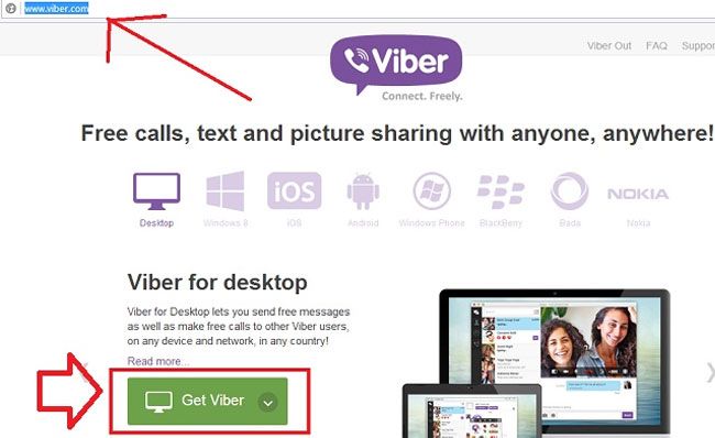 Với Viber, bạn vào trang web chính của ứng dụng tại đây, nhấn chọn Get Viber.