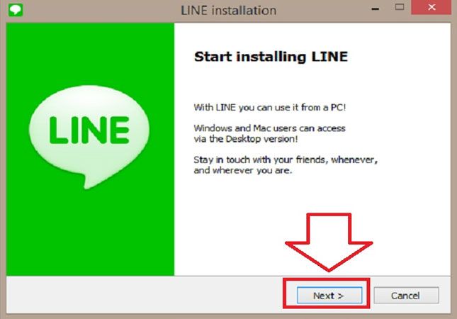 Nhấn vào file LineInst.exe, chọn ngôn ngữ và nhấn Next.