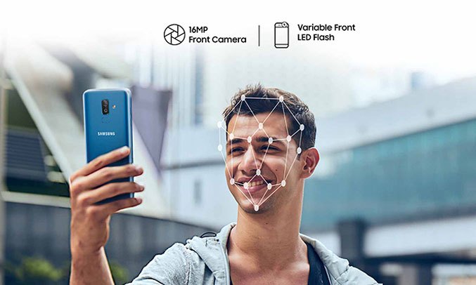 Samsung Galaxy A6 Plus màu xanh (2018) thiết kế sang trọng